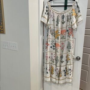 Belk linen blend botanical print dress